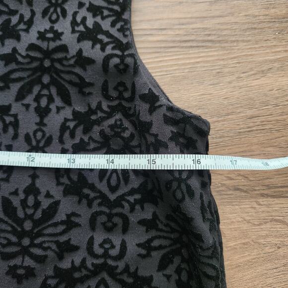 J. McLaughlin Burned Out Velvet Black Mini Dress S Retro Classic Chic Holiday - Picture 8 of 9